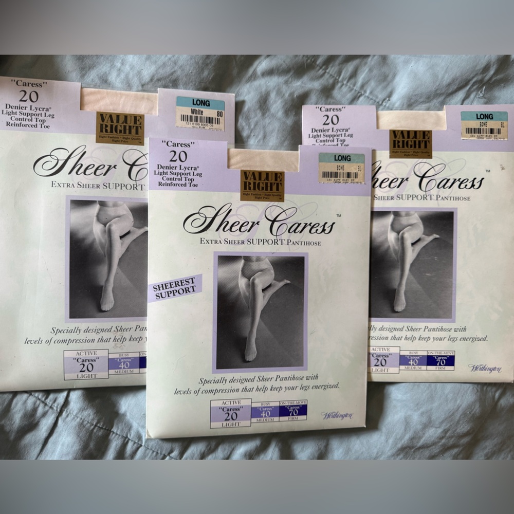 New 3 Worthington Sheer Caress Support Pantyhose